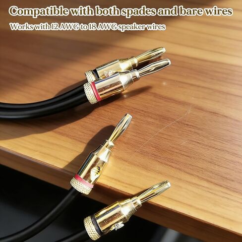 5 Pairs Bannana Plugs for Speakers 8 Plugs Speaker Banana Plug Gold Plated Open Screw Type Brass Connector Black Red Shell Banana Plug for Speaker Stereo Wire Home Theater Amplifiers Sound Systems in Kuwait