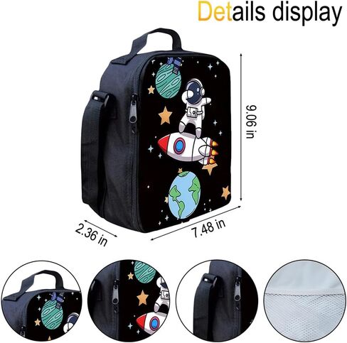 17'' Large-Capacity 3 in 1 Cartoon Astronaut Backpack Set With a Fashionable and Personalized Style is Exquisitely Designed and Widely Applicable, Making it an Ideal Choice(Black) in Kuwait