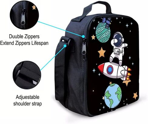 17'' Large-Capacity 3 in 1 Cartoon Astronaut Backpack Set With a Fashionable and Personalized Style is Exquisitely Designed and Widely Applicable, Making it an Ideal Choice(Black) in Kuwait