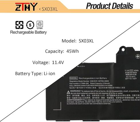 SX03XL استبدال بطارية الكمبيوتر المحمول HP ProBook X360 435 G7 G8 G10 1F3G6EA 1F3G9EA 1Q2W3ES 1V2Y7PA 1L3L2EA 3S071AV 17G35UT 3A5N2EA SX03045XL L77689-2B1 L77689-2B2 L78125-005 L78125-006 11.4 فولت 45 وات ساعة in Kuwait