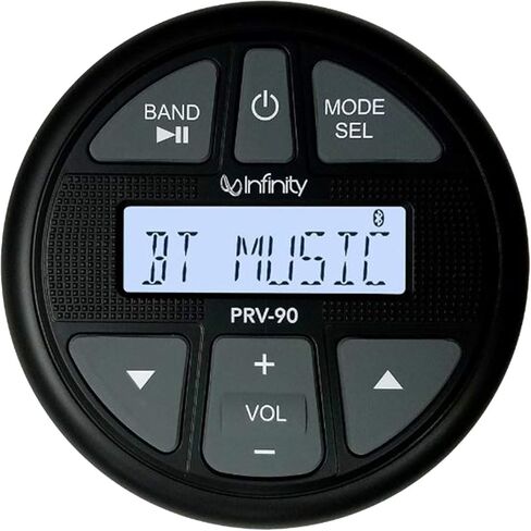 نمط المقياس AM/FM بلوتوث AUX/USB مستدير راديو بحري ستيريو مستقبل الوسائط الرقمية، 3.5 بوصة نطاق كامل لجميع الأحوال الجوية مكبرات صوت للقوارب مع سلك (الكمية 4)، غطاء راديو، محول USB/AUX، هوائي أبيض in Kuwait