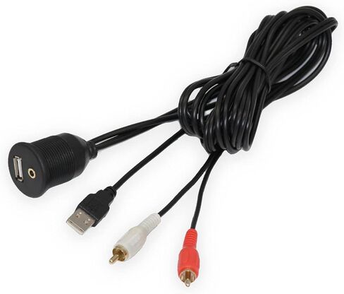نمط المقياس AM/FM بلوتوث AUX/USB مستدير راديو بحري ستيريو مستقبل الوسائط الرقمية، 3.5 بوصة نطاق كامل لجميع الأحوال الجوية مكبرات صوت للقوارب مع سلك (الكمية 4)، غطاء راديو، محول USB/AUX، هوائي أبيض in Kuwait