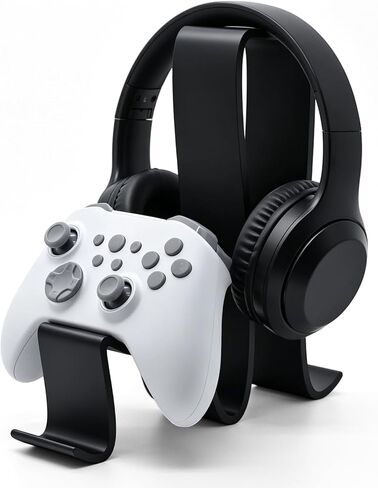 2 in 1 Headphone Stand & Game Controller Stand, Wave-Shaped Universal Headset Organizer，Compatible with All Over-Ear Headphones & Xbox/PS/PC Controllers in Kuwait