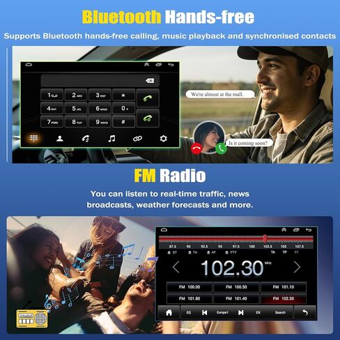 4+64G Double Din Car Stereo for Honda Ridgeline 2006-2014 with Wireless CarPlay Android Auto, 10.1 Inch Android 13 Touchscreen Display Radio Player Audio Receivers Headunit with GPS Navi SWC DAB+ DVR in Kuwait