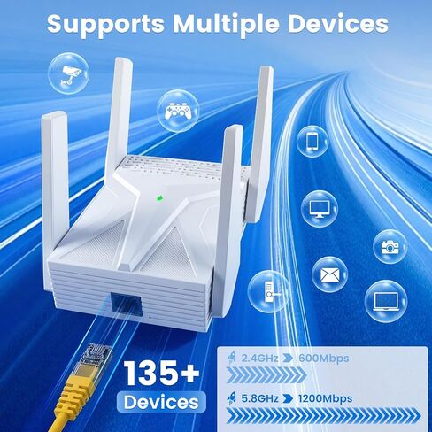 2026 AX1800 WiFi 6 Extender, WiFi Extender Signal Booster for Home-Dual Band (2.4G/5.8G), WiFi Booster with 8X Faster Access Point,Up to 17,888 Sq.Ft. & Support 135+ Smart Devices Easy Setup (White) in Kuwait