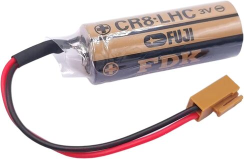 (عبوة من 50) بطارية CR8-LHC 17450 3 فولت لبطارية فوجي FDK CR8.LHC Fanuc A98L-0031-0012 A02B-0200-K102 بطارية احتياطية مع قابس بني in Kuwait