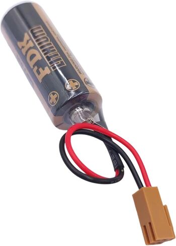 (عبوة من 50) بطارية CR8-LHC 17450 3 فولت لبطارية فوجي FDK CR8.LHC Fanuc A98L-0031-0012 A02B-0200-K102 بطارية احتياطية مع قابس بني in Kuwait