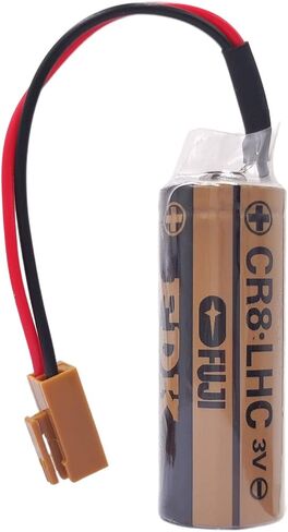 (عبوة من 50) بطارية CR8-LHC 17450 3 فولت لبطارية فوجي FDK CR8.LHC Fanuc A98L-0031-0012 A02B-0200-K102 بطارية احتياطية مع قابس بني in Kuwait