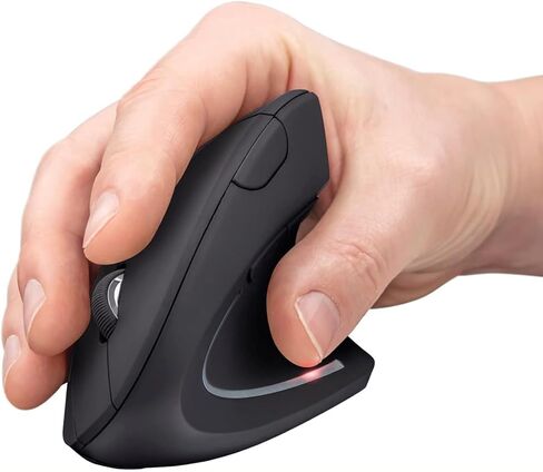 ماوس لاسلكي رأسي مريح بتصميم مستقيم لليد اليمنى، ماوس كمبيوتر USB لأجهزة الكمبيوتر المحمولة وأجهزة الكمبيوتر المكتبية والألعاب المنزلية، أسود in Kuwait