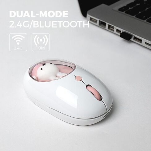 ماوس MiPow x Miffy Bluetooth اللاسلكي، ماوس صغير محمول، مناسب لأجهزة الكمبيوتر المحمولة والأجهزة اللوحية وما إلى ذلك. تتبع سلس، متوافق مع أجهزة الكمبيوتر الشخصية وأجهزة Mac وWindows وmacOS. هدية لعيد الأم in Kuwait
