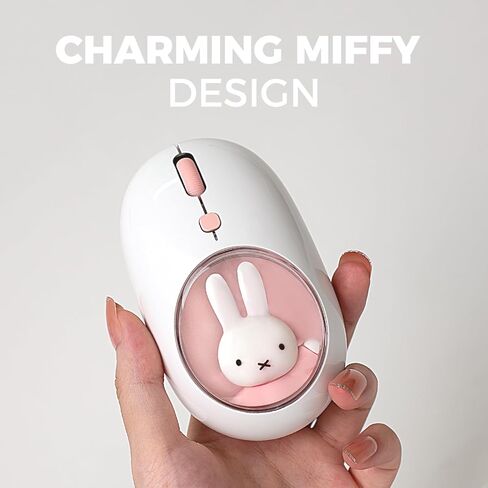 ماوس MiPow x Miffy Bluetooth اللاسلكي، ماوس صغير محمول، مناسب لأجهزة الكمبيوتر المحمولة والأجهزة اللوحية وما إلى ذلك. تتبع سلس، متوافق مع أجهزة الكمبيوتر الشخصية وأجهزة Mac وWindows وmacOS. هدية لعيد الأم in Kuwait