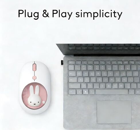 ماوس MiPow x Miffy Bluetooth اللاسلكي، ماوس صغير محمول، مناسب لأجهزة الكمبيوتر المحمولة والأجهزة اللوحية وما إلى ذلك. تتبع سلس، متوافق مع أجهزة الكمبيوتر الشخصية وأجهزة Mac وWindows وmacOS. هدية لعيد الأم in Kuwait