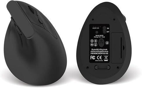 57° Vertical Ergonomic Wireless Mouse with Dual Mode 2.4G & Bluetooth 5.2, Silent Click, 3 Adjustable DPI, Battery Powered (Battery Not Included) for PC, Laptop and Tablet in Kuwait