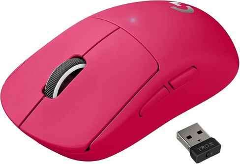 Logitech G PRO X Superlight Wireless Gaming Mouse, Ultra-Lightweight, Hero 25K Sensor, 25,600 DPI, 5 Programmable Buttons, Long Battery Life, Compatible with PC/Mac - Magenta (Renewed) in Kuwait