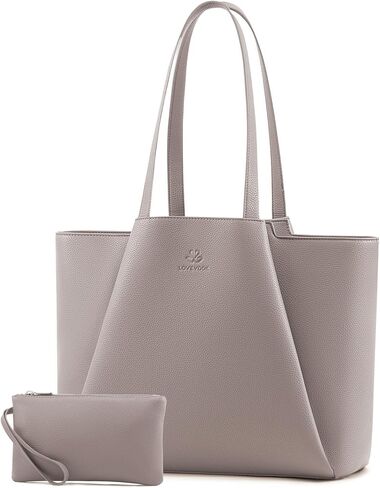 LOVEVOOK Laptop Tote for Women - 15.6 Inch Faux Leather Laptop Bag with Clutch, Large Capacity Office Purse Computer in Kuwait
