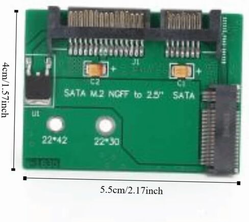 بطاقة محول M.2 NGFF إلى SATA3 - محول SSD مقاس 22 × 42 مم لحاوية محرك الأقراص الثابتة مقاس 2.5 بوصة، سهلة التركيب in Kuwait