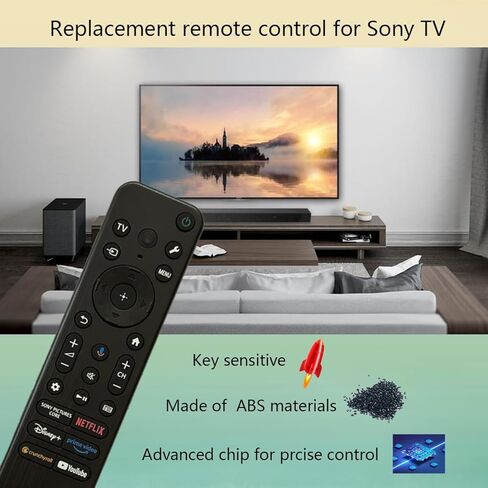 استبدال جهاز التحكم عن بعد الصوتي RMF-TX920U لتلفزيون Sony BRAVIA الذكي 2023-2025 K-55S20M2 K-65S20M2 K-75S20M2 K-55XR50 K-65XR50 K-75XR50 K-85XR50 K-55XR80 K-65XR80 K-77XR80 K-55XR80M2 K-65XR80M2 in Kuwait