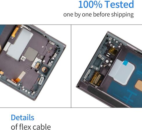 شاشة OLED Galaxy S22 Ultra 5G LCD بديلة لشاشة Samsung Galaxy S22 Ultra LCD تعمل باللمس مع إطار + مجموعة أدوات S908U S908A SM-S908U الإصدار الأمريكي أسود in Kuwait