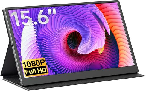 شاشة cocopar المحمولة - شاشة ألعاب مطورة 17.3 بوصة 1080P FHD IPS HDR 100% sRGB FreeSync USB-C مع HDMI صغير من النوع C لأجهزة Xbox PS4، Nintendo Switch، الكمبيوتر المحمول Mac Surface، قابلة للتركيب VESA... in Saudi Arabia