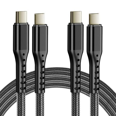 Type C Cable Compatible with iPhone 14 13 12 11 Charger Fast Charging, 2Pack 6.6FT Quick Charger Cable L with 30W USB C Charger Cord for iPhone 14/14 Pro Max/13/13 Pro Max/12/12 Pro Max/iPad, Black in Kuwait