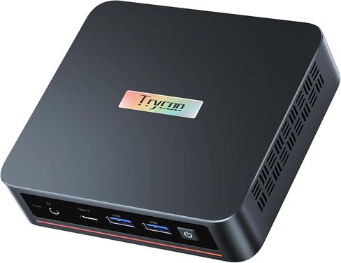 كمبيوتر Trycoo WI6 Mini PC Alder Lake N95(يصل إلى 3.4 جيجا هرتز)، 16 جيجا DDR4 512 جيجا SSD، كمبيوتر مكتبي صغير 4K شاشة ثلاثية، Type-C، Dual HDMI، RJ45 LAN Ethernet، WiFi5، BT4.2 للمكتب والمنزل والأعمال in Kuwait
