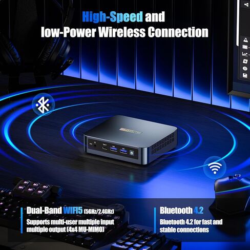 كمبيوتر Trycoo WI6 Mini PC Alder Lake N95(يصل إلى 3.4 جيجا هرتز)، 16 جيجا DDR4 512 جيجا SSD، كمبيوتر مكتبي صغير 4K شاشة ثلاثية، Type-C، Dual HDMI، RJ45 LAN Ethernet، WiFi5، BT4.2 للمكتب والمنزل والأعمال in Kuwait