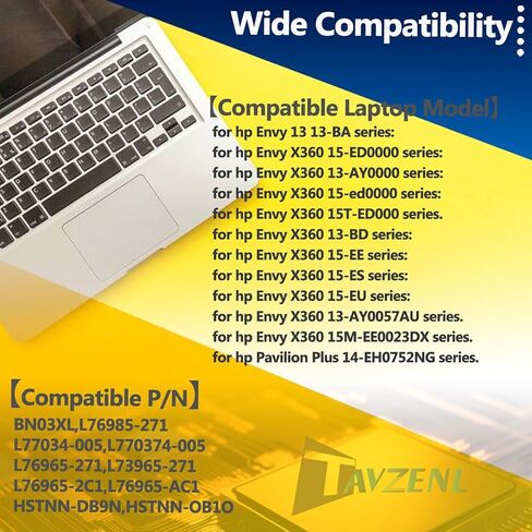 11.55V 51Wh/4195 BN03XL بطارية بديلة لسلسلة HP Envy 13 13-BA 13-AR 13-AY 15-ED 15M-ED 15T-ED 15-EU 15M-EU 15-EE 15M-EE 15Z-EE 15-ES 15T-ES in Kuwait