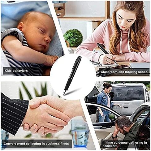RoyalStar Pen Camera, Hidden Mini Spy Camera (with 64GB SD Memory Card) Portable Camera Pen Full 1080P HD Video Image Quality, Nanny Cam, Home, Office and Class Learning Black in Kuwait