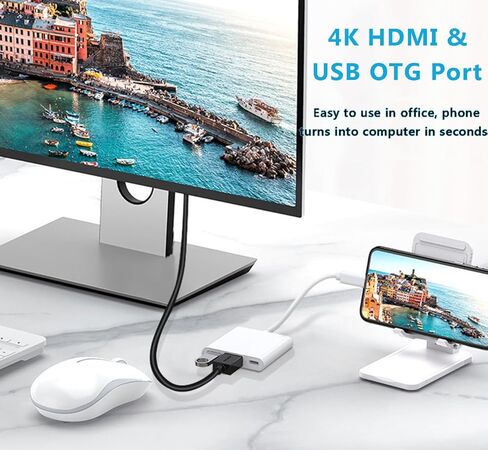 محول AV رقمي متعدد المنافذ USB C مع محور USB C 3 في 1، HDMI 4K، منفذ PD 100 واط لأجهزة MacBook وiPhone 15 وأجهزة Switch وغيرها in Kuwait