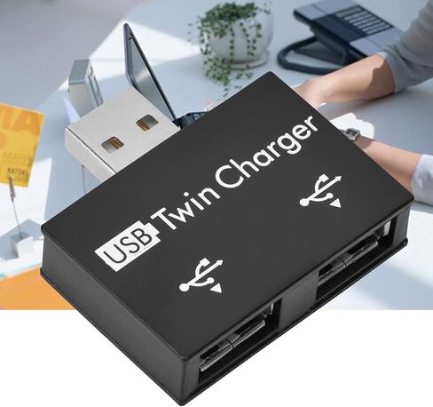 محول USB مقسم ذكر إلى 2 أنثى، محول تمديد USB 2.0 1 ذكر إلى 2 أنثى، محور USB 2.0 بمنفذين لمزامنة شحن البيانات (أسود) in Kuwait
