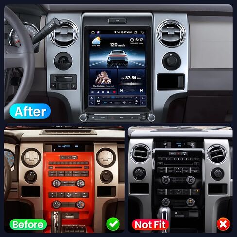 [8Core 4+64G] ترقية راديو السيارة Ford F150 2013 2014: شاشة لمس 12.1 بوصة ستيريو مع Carplay اللاسلكي Android Auto 5G WiFi GPS Navigation Bluetooth FM AM RDS SWC، كاميرا مجانية (تدعم ترقية OTA) in Kuwait