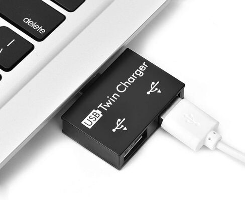 محول USB مقسم ذكر إلى 2 أنثى، محول تمديد USB 2.0 1 ذكر إلى 2 أنثى، محور USB 2.0 بمنفذين لمزامنة شحن البيانات (أسود) in Kuwait