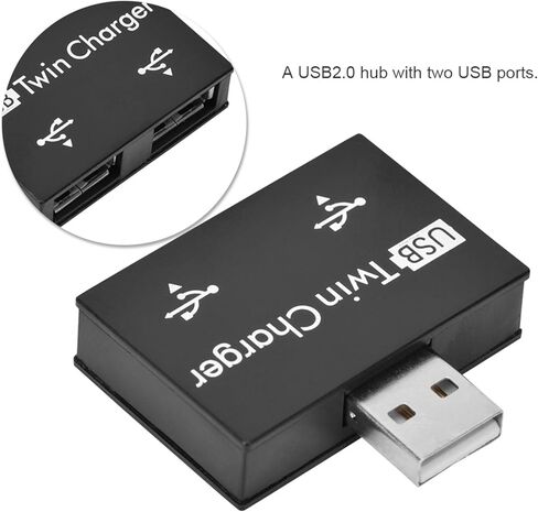 محول USB مقسم ذكر إلى 2 أنثى، محول تمديد USB 2.0 1 ذكر إلى 2 أنثى، محور USB 2.0 بمنفذين لمزامنة شحن البيانات (أسود) in Kuwait