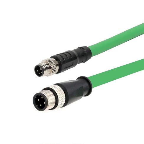 كابل A-Code M8 4pin إلى D-Code M12 4pin EtherNet CAT5e لمستشعر مشغل Beckhoff EtherCAT Profinet Fieldbus التحكم في الأتمتة الصناعية، 4 دبوس ذكر، PUR محمي، 8 متر in Kuwait