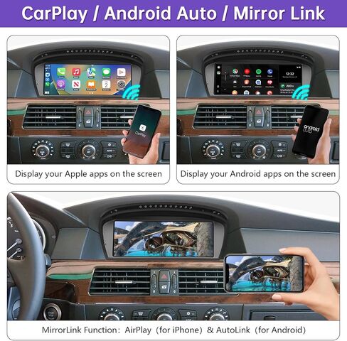 2026 Upgraded 8.8" Touchscreen Wireless CarPlay Android Auto Receiver Compatible with BMW 3 Series & 5 Series (2003-2008), CCC System – E60 E61 E90 E91 E92 E93 in Kuwait