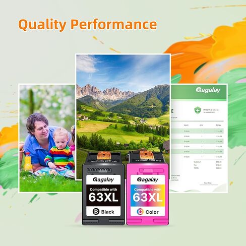 خراطيش حبر 63XL باللون الأسود واللون (عبوة من قطعتين) لحبر HP Ink 63 63XL HP63 HP63 يعمل مع سلسلة DeskJet 1112 و2130 و3630؛ إنفي 4510، سلسلة 4520؛ طابعة OfficeJet 3830، 4650، 5200 L0R46AN in Kuwait