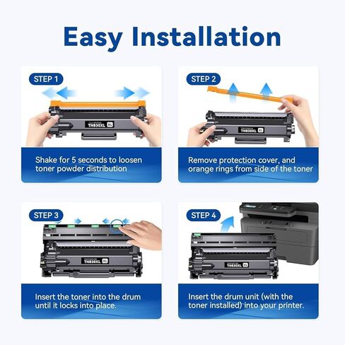 TN830 TN830XL 830XL Toner Cartridge High Yield Replacement for Brother TN-830 XL/V/R TN 830 XL TN-830XL use with HL-L2460DW DCP-L2640DW HL-L2405W MFC-L2820DW HL-L2480DW Printer (2 Black) in Kuwait