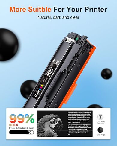 خراطيش حبر HP 218X متوافقة مع 4 عبوات مع شريحة HP Color LaserJet pro MFP 3301fdw 3301sdw متوافقة مع حبر 218X 218 218A لـ LaserJet pro MFP 3301fdw 3301sdw 3301cdw 3201dw W2180X in Kuwait