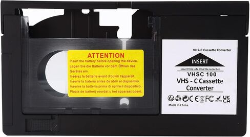 محول كاسيت كاميرا الفيديو (SVHS/VHS-C إلى VHS) - متوافق مع JVC C-P7U/CP6BKU/C-P6U، Panasonic PV-P1، RCA VCA115 (غير متوافق مع 8 مم/MiniDV/Hi8؛ البطارية غير متضمنة) in Kuwait