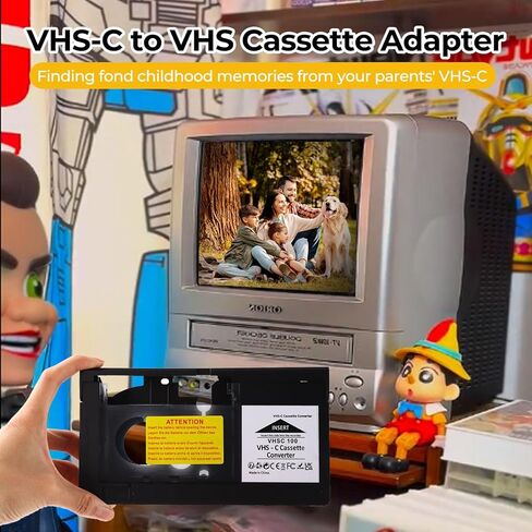 محول كاسيت كاميرا الفيديو (SVHS/VHS-C إلى VHS) - متوافق مع JVC C-P7U/CP6BKU/C-P6U، Panasonic PV-P1، RCA VCA115 (غير متوافق مع 8 مم/MiniDV/Hi8؛ البطارية غير متضمنة) in Kuwait