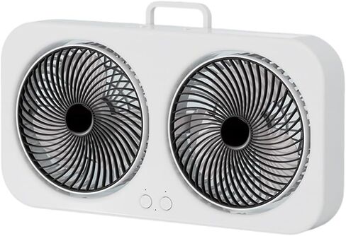 DYK&NX Dual Head Small Desk Fan, Rechargeable Portable Air Circulator Cooling Fan with 3 Wind Speeds Adjustment, Multi-Angle Rotation Quiet(Black) in Kuwait