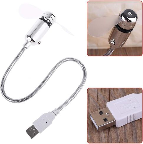 Flexible Usb Cooling Fan with Switch for Notebook Laptop Computer Portable Desk Fan Adjustable Metal Hose Silent Strong in Kuwait