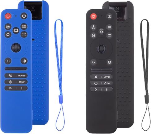 2-Pack Silicone Cover for LG MR25GA Remote (2025), Anti-Slip Shockproof Protective Case for MR25GA Compatible with 2025 LG OLED Smart TV C5 B5 G5 M5 Series Remote w/Lanyard (Glow Green+Glow Blue) in Saudi Arabia