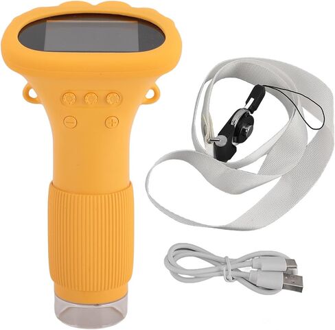 Microscopes 1000X 2.0 Inch IPS Color Screen Microscope for Kids Handheld Microscope for with 8 LED Lights Portable Digital Handheld Digital Microscopes HD (Yellow) in Kuwait