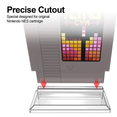 NES Game Cartridge Display Stand Compatible with Nintendo NES – 3mm Thick Clear Acrylic Holder for Retro Game Cartridge Display and Storage in Kuwait