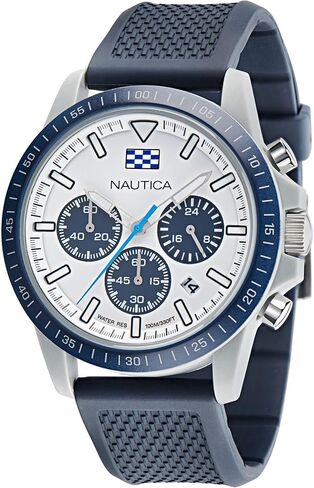 Nautica Men's NAPNOF3S1 One Blue Wheat PU Fiber Strap Watch in Saudi Arabia