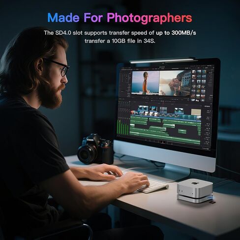 Mac mini M4 Dock, Beelink Mate Mini-A 80Gbps Docking Station, 2*M.2 PCIex2 SSD Slots, max 16TB Expansion, SD4.0 Card Slot, 2.5G LAN, 15W USB C PD3.0 Port, 2*USB A 5Gbps, 3.5mm Audio in Kuwait