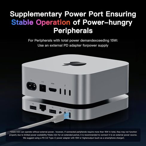 Mac mini M4 Dock, Beelink Mate Mini-A 80Gbps Docking Station, 2*M.2 PCIex2 SSD Slots, max 16TB Expansion, SD4.0 Card Slot, 2.5G LAN, 15W USB C PD3.0 Port, 2*USB A 5Gbps, 3.5mm Audio in Kuwait