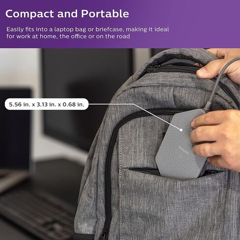 قاعدة شحن فيليبس إيليت USB-C للسفر مع Qi، 1 منفذ HDMI، 2 USB-A، قارئ SD، منفذ إيثرنت، DLK9121C/27 in Kuwait