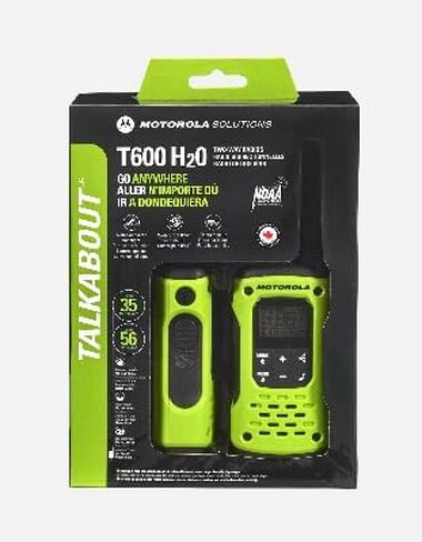 Motorola Solutions Talkabout FRS T600 H2O أجهزة راديو ثنائية الاتجاه، 4 حزم، أجهزة اتصال لاسلكية خضراء مقاومة للماء، 4 ميكروفونات مكبر صوت عن بعد قابلة لإعادة الشحن in Kuwait